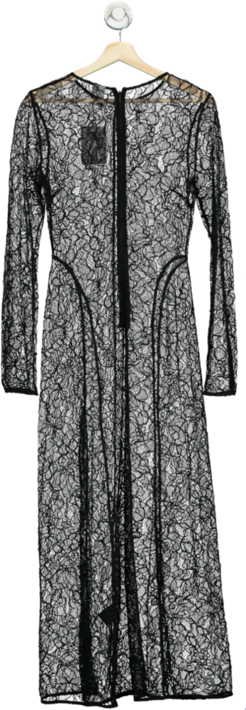& Other Stories Black Lace Maxi Dress UK 8