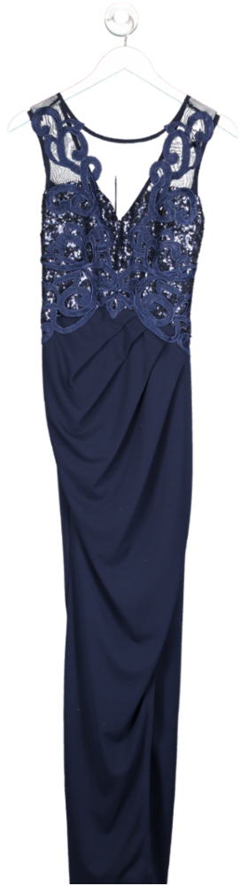 lipsy london Blue Michelle Keegan Loves Sequin Top Maxi Dress UK 8