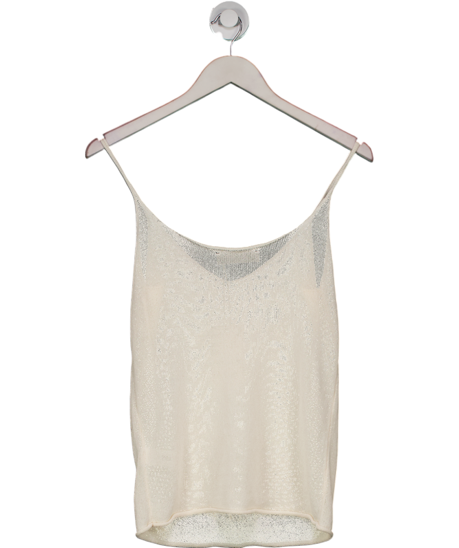 ZARA Cream Knitted Strappy Top UK M
