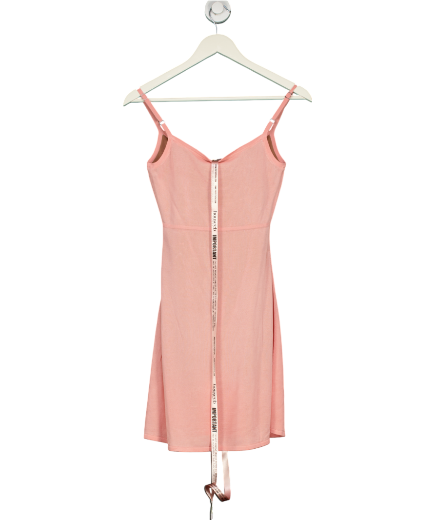 House of CB Pink Lorenza Sheer Knit Mini Dress UK S