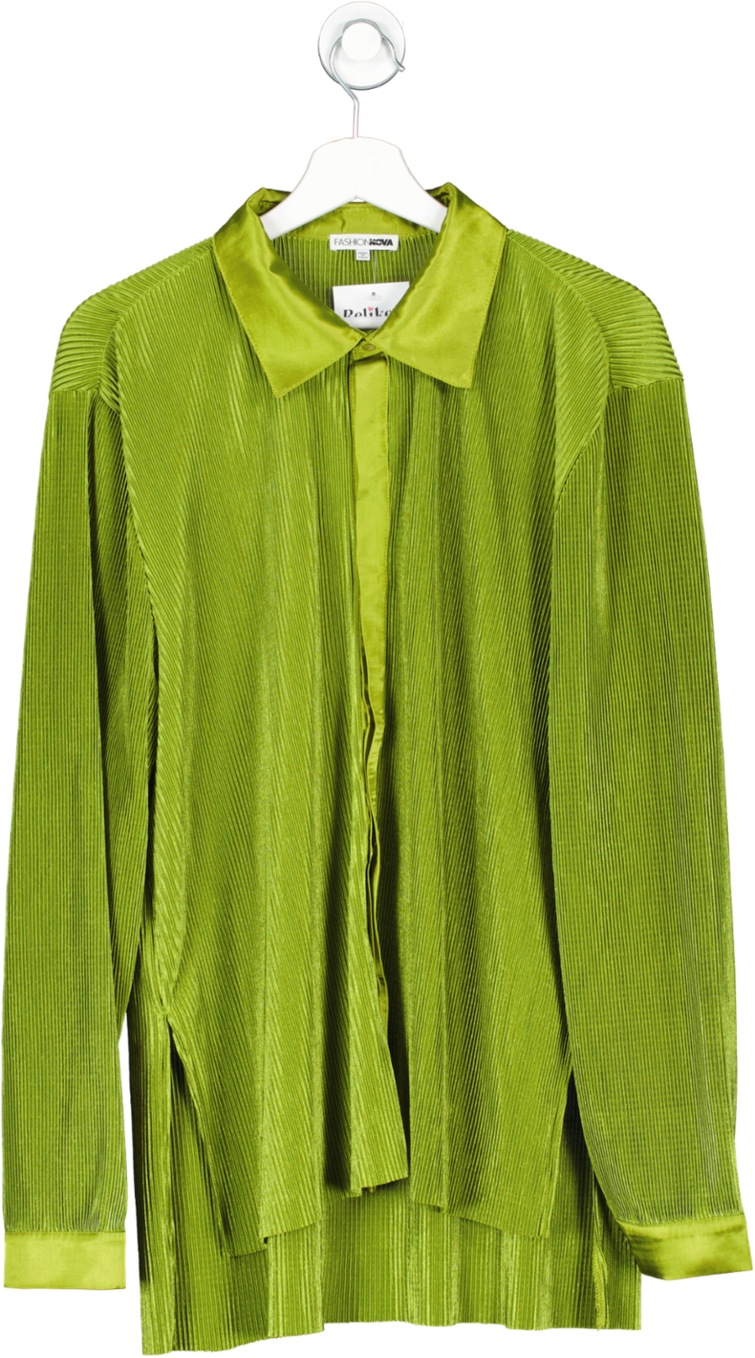 Fashion Nova Green Shantelle 3 Piece Plisse Pant Set UK L
