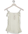 Reserved Cream Knit Lace Tie Strap Top UK M