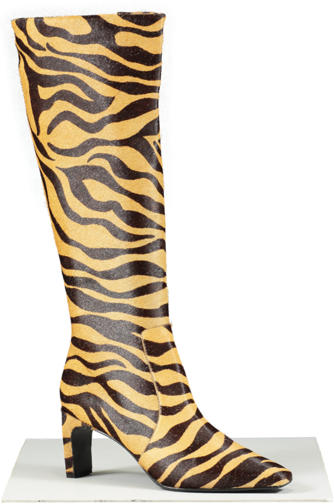 Dune Brown Shaya Leather Knee High Boots UK 8 EU 41 👠