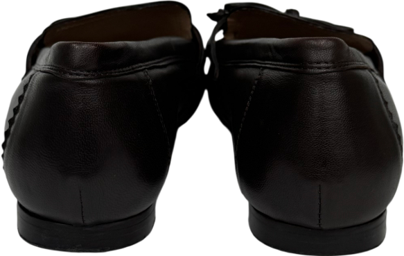 Mint Velvet Imogen Brown Leather Ruched Loafers UK 8 EU 41 👠