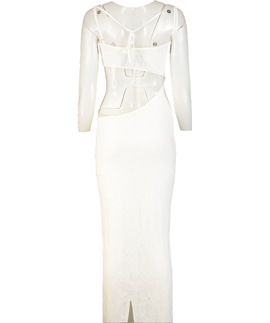 Mars the Label White Lace Maxi Dress UK 8