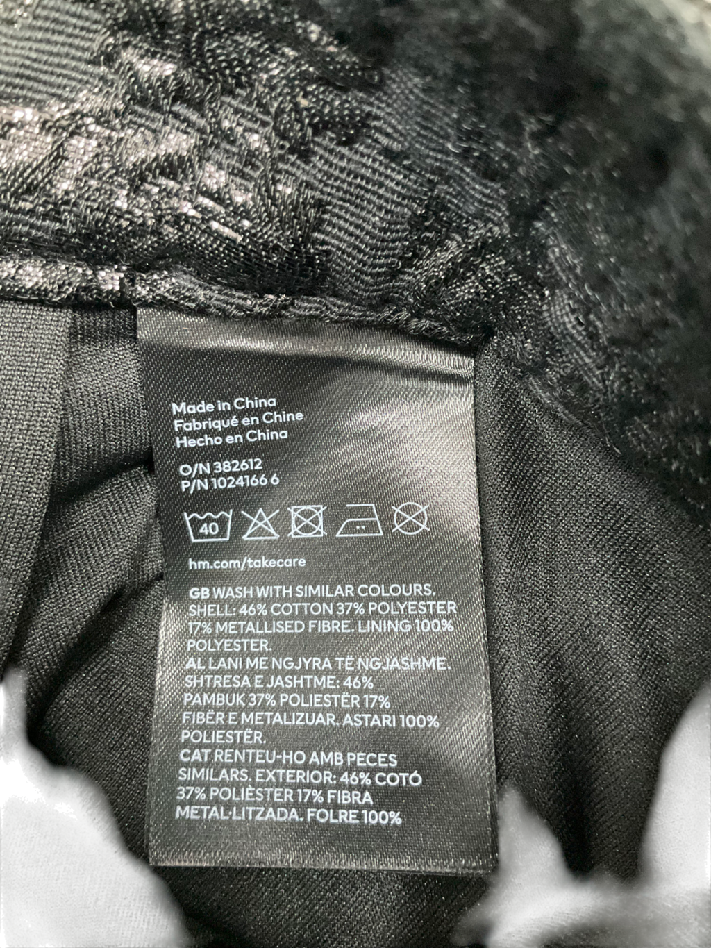 H&M Black Textured Mini Skirt UK 10