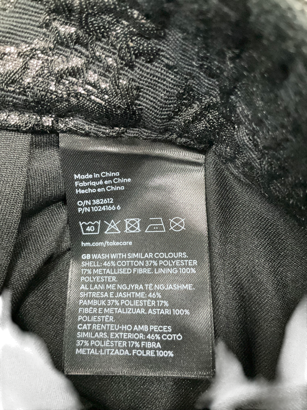 H&M Black Textured Mini Skirt UK 10