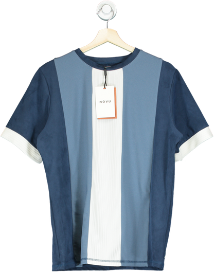 Novu Blue and White Striped T-Shirt UK L