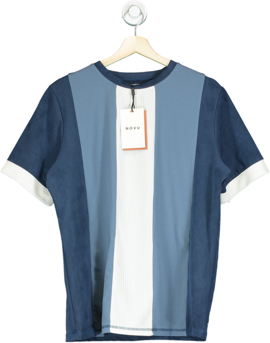 Novu Blue and White Striped T-Shirt UK L