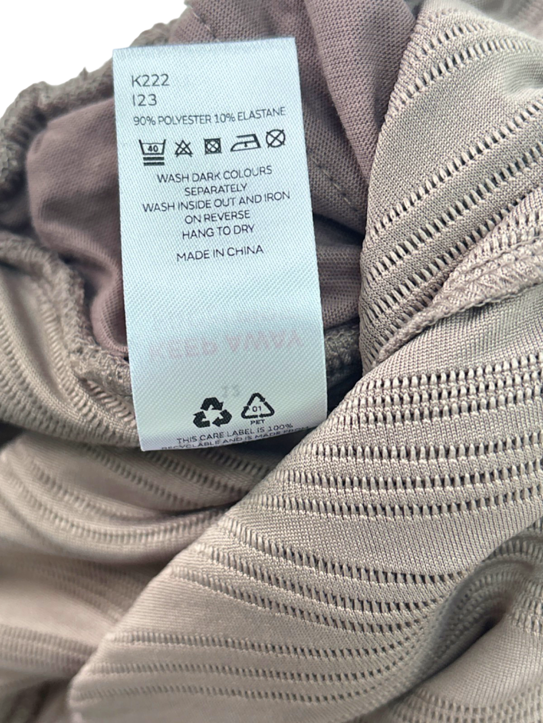 Michelle Keegan Beige Textured Wide Leg Trousers UK 12