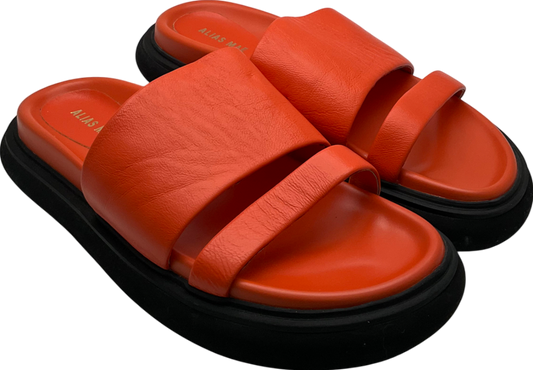 Alias Mae Orange Leather Sliders UK 7 EU 40 👠