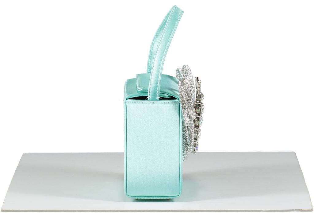 L'alingi Blue Aqua Ella Box Bag Satin Box Clutch One Size