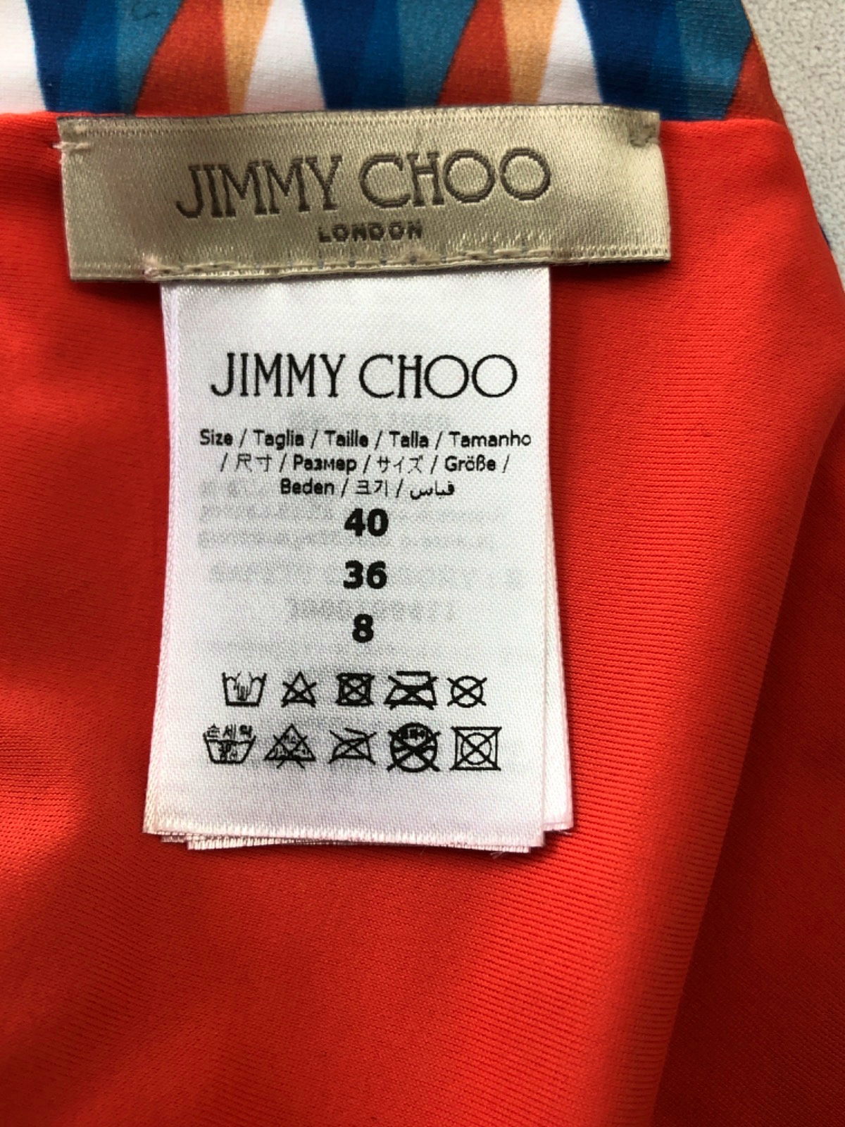 Jimmy Choo Multicolour Geometric Bikini Top Size EU 40 Bottoms Size EU 36
