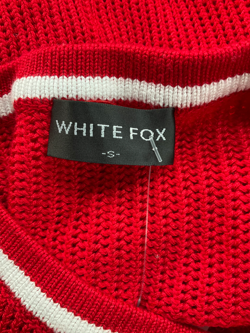 White Fox Red Knitted T-shirt UK S