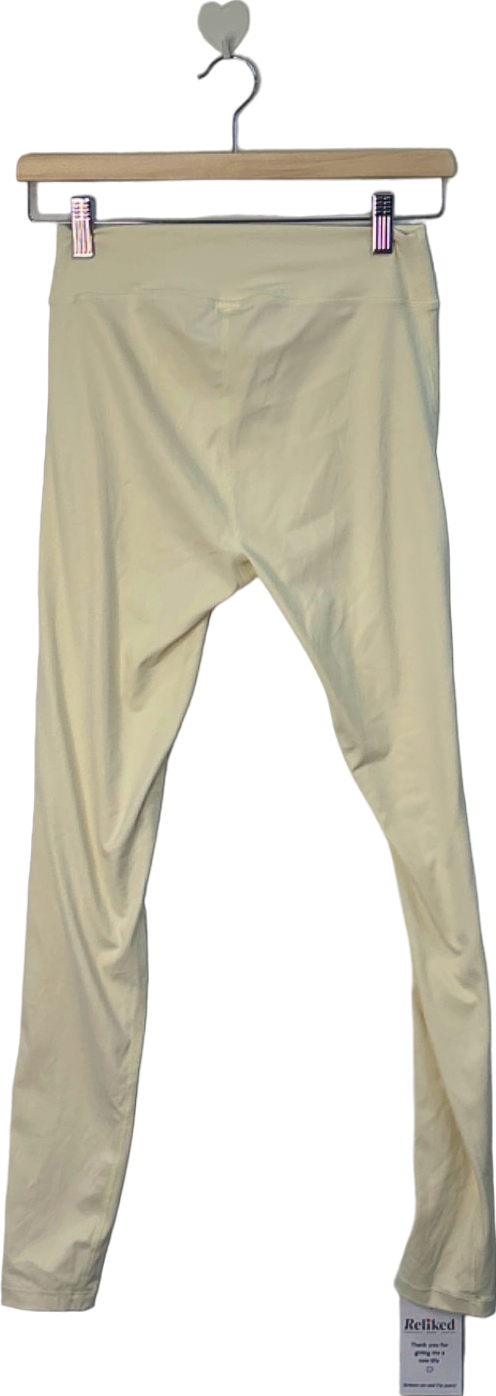 PrettyLittleThing Cream High-Waisted Leggings Size UK 8