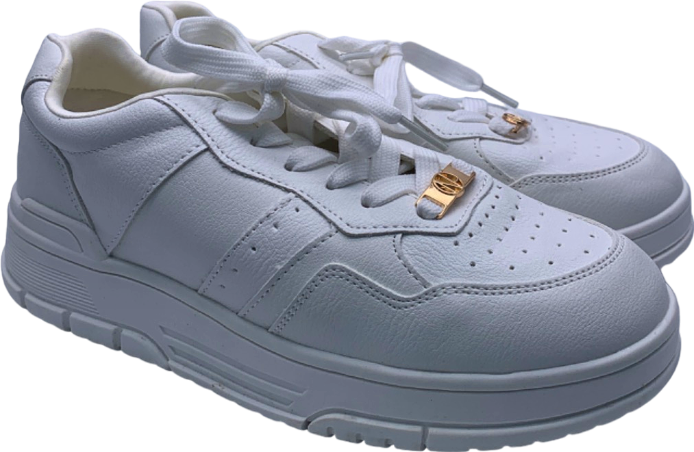 New Look White Leather Sneakers UK 4