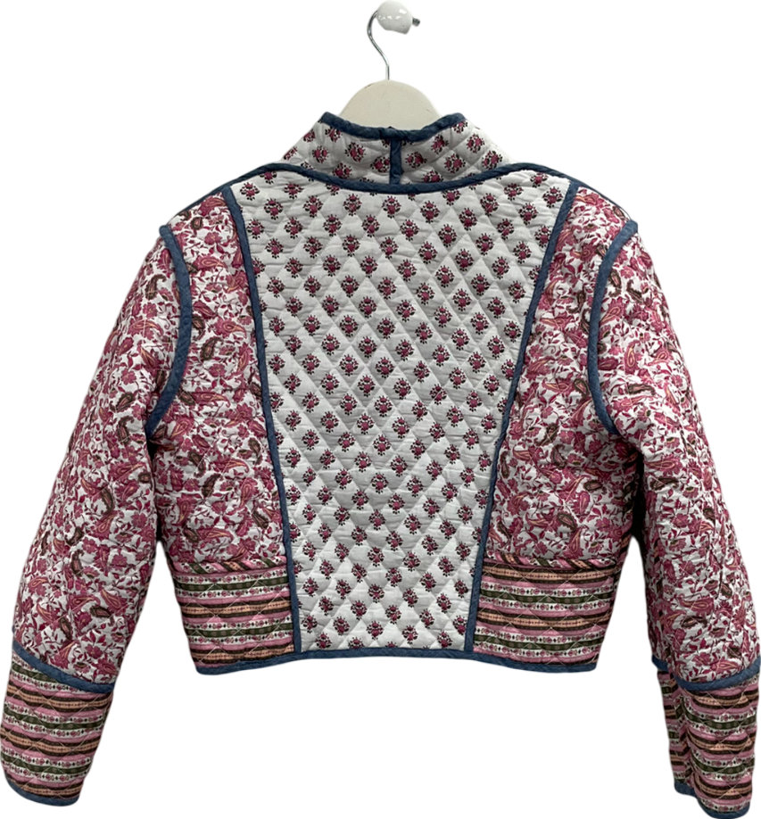 MANGO Pink Reversible Quilted Jacket UK S