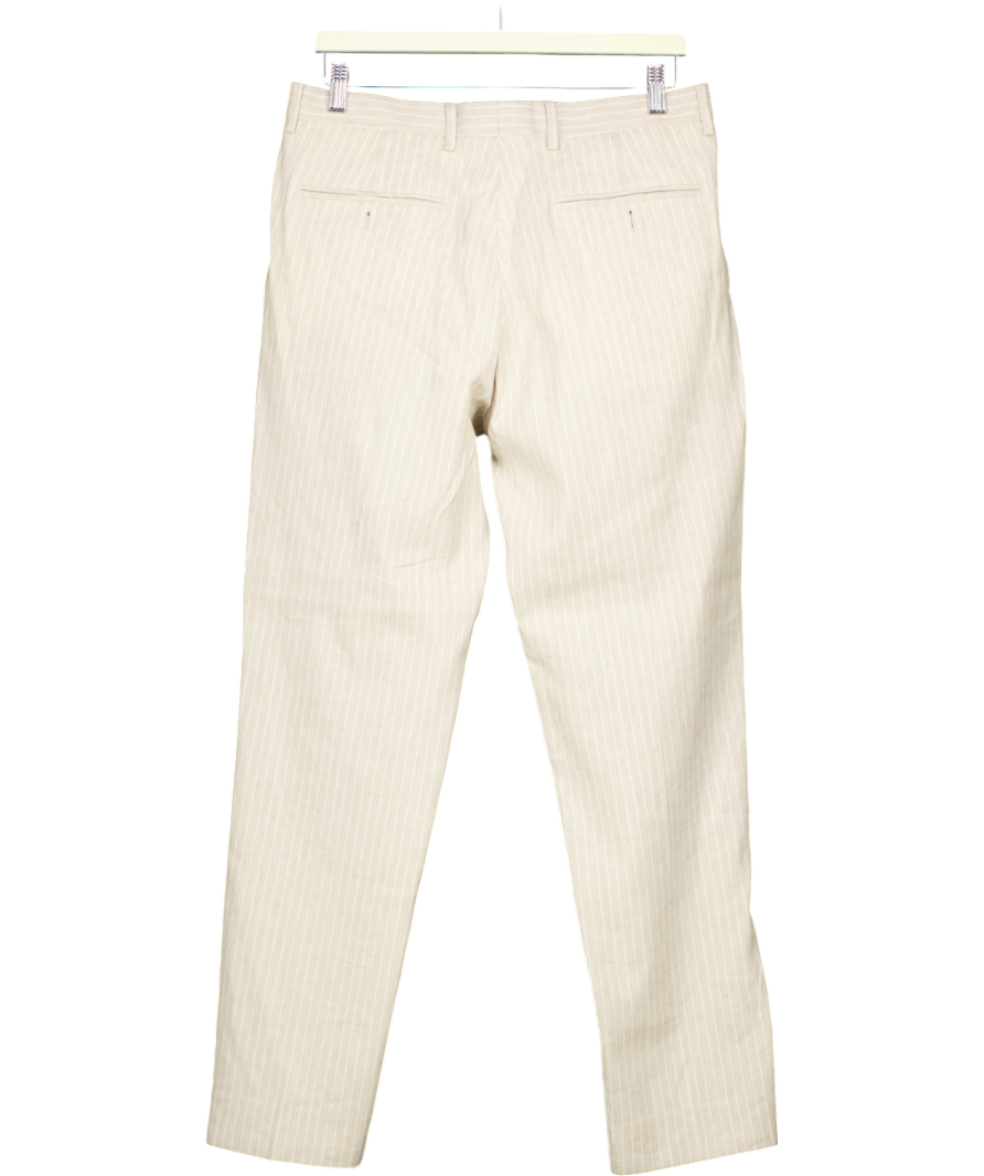 M&S Beige Tailored Fit Wool Rich Suit Trousers W32