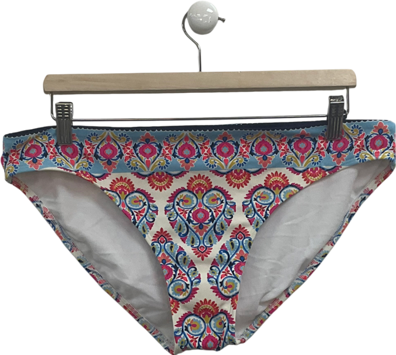 boden Multicoloured Ivory, Flora Stamp Bikini Bottoms UK 18