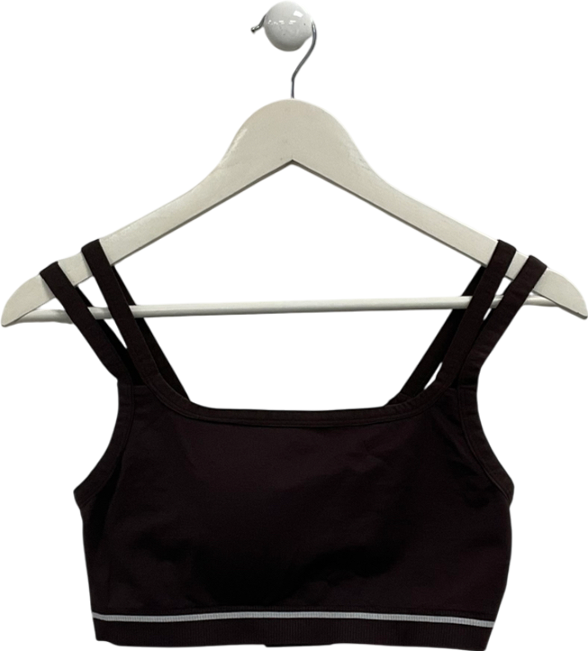 gymshark Brown Contrast Seamless Sports Bra UK XL