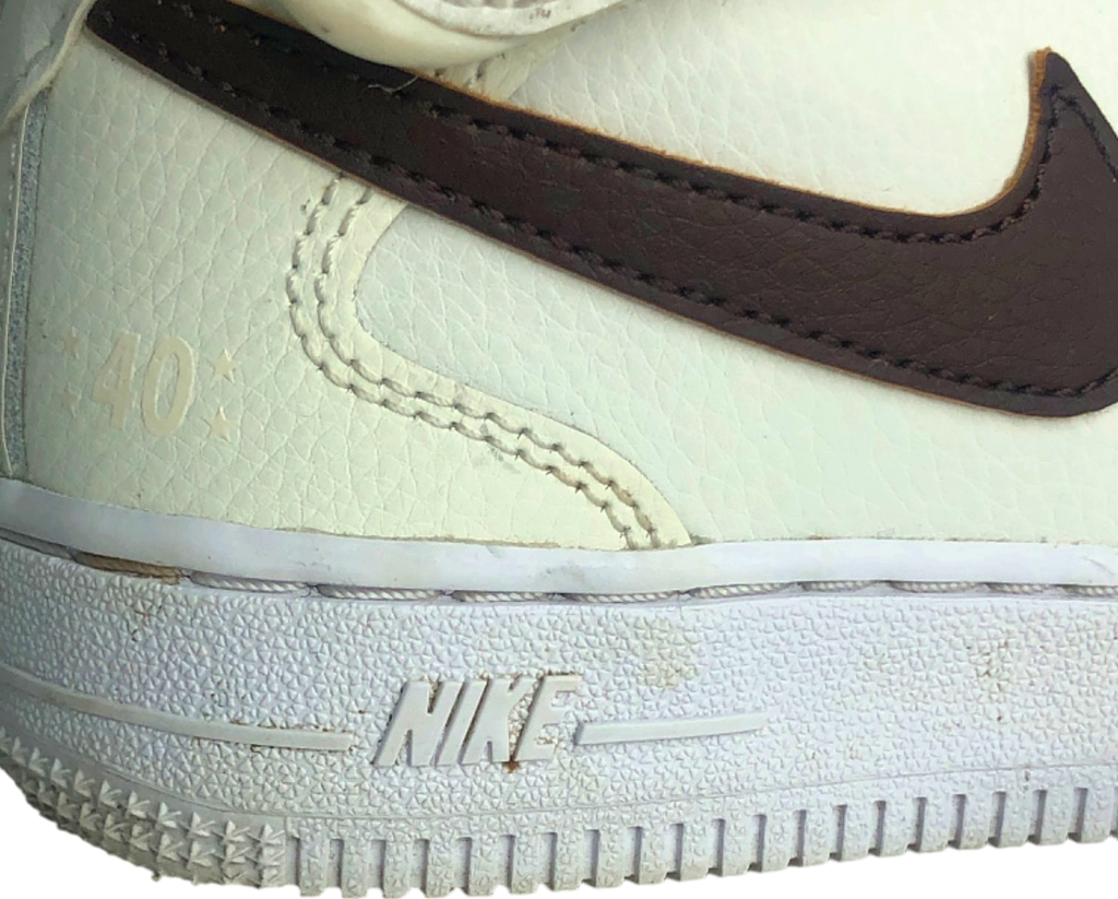 Nike Cream and Brown Air Force 1 Mid Sneakers UK 11.5 Kids