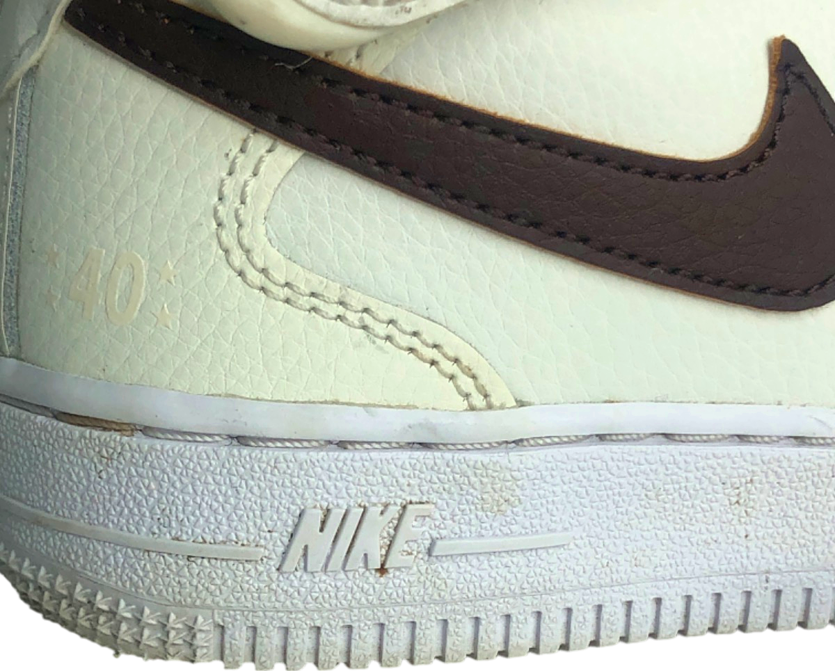Nike Cream and Brown Air Force 1 Mid Sneakers UK 11.5 Kids