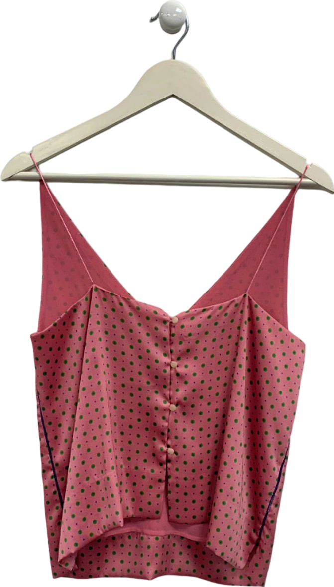 Mango Pink Polka Dot Camisole Top UK S