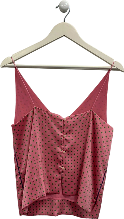 Mango Pink Polka Dot Camisole Top UK S