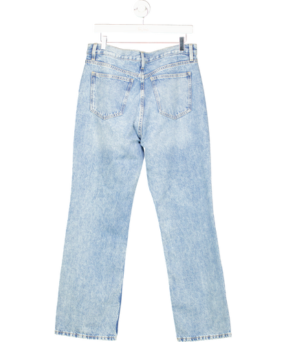 MANGO Blue Mid-rise Straight Jeans UK 14