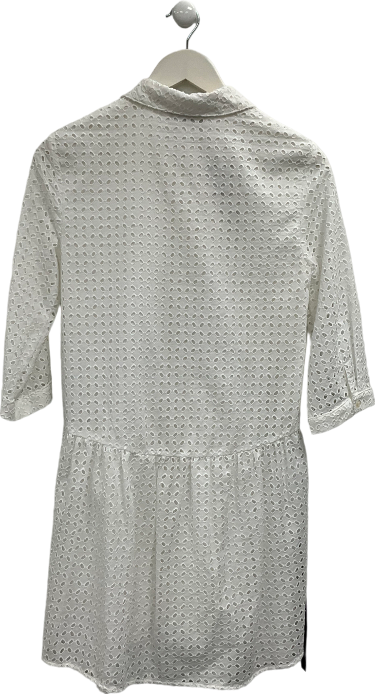 ZARA White Broderie Anglais Mini Dress UK S