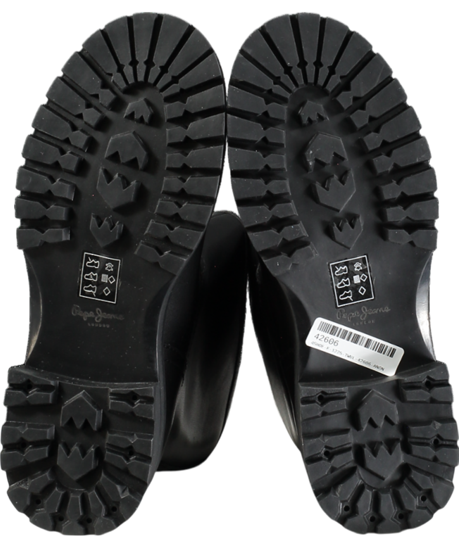 Pepe Jeans Kane Forest Leather Boots Black UK 8 EU 41 👠