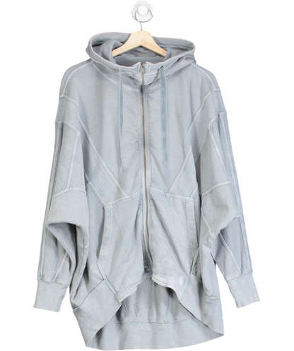 Free People Grey Seam Detail Oversized Zip Hoodie UK XS