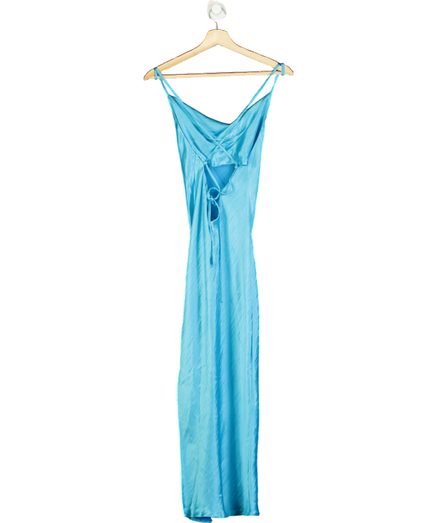 ASOS Blue Strappy Cowl Neck Maxi Dress UK 8