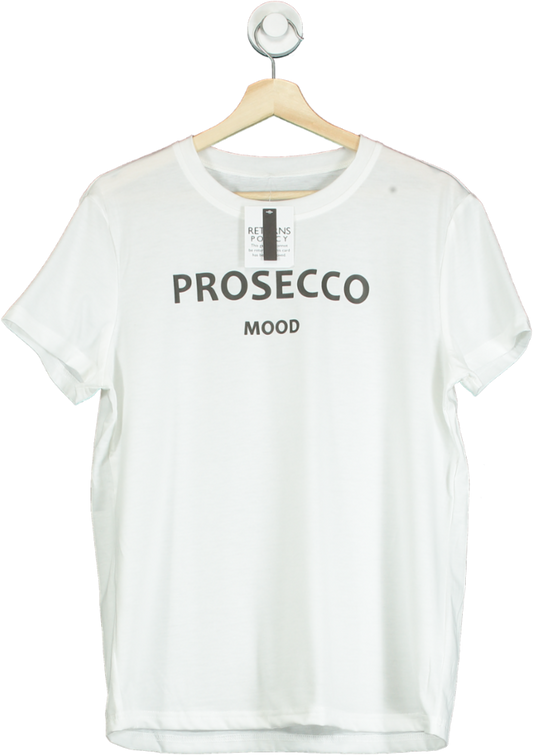 "Prosecco Mood" White slogan T-Shirt UK S