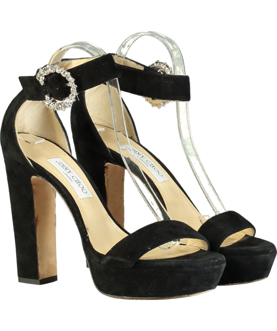 Jimmy Choo Black Mionne 120mm Platform Sandals UK 8 EU 41 👠