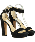 Jimmy Choo Black Mionne 120mm Platform Sandals UK 8 EU 41 👠