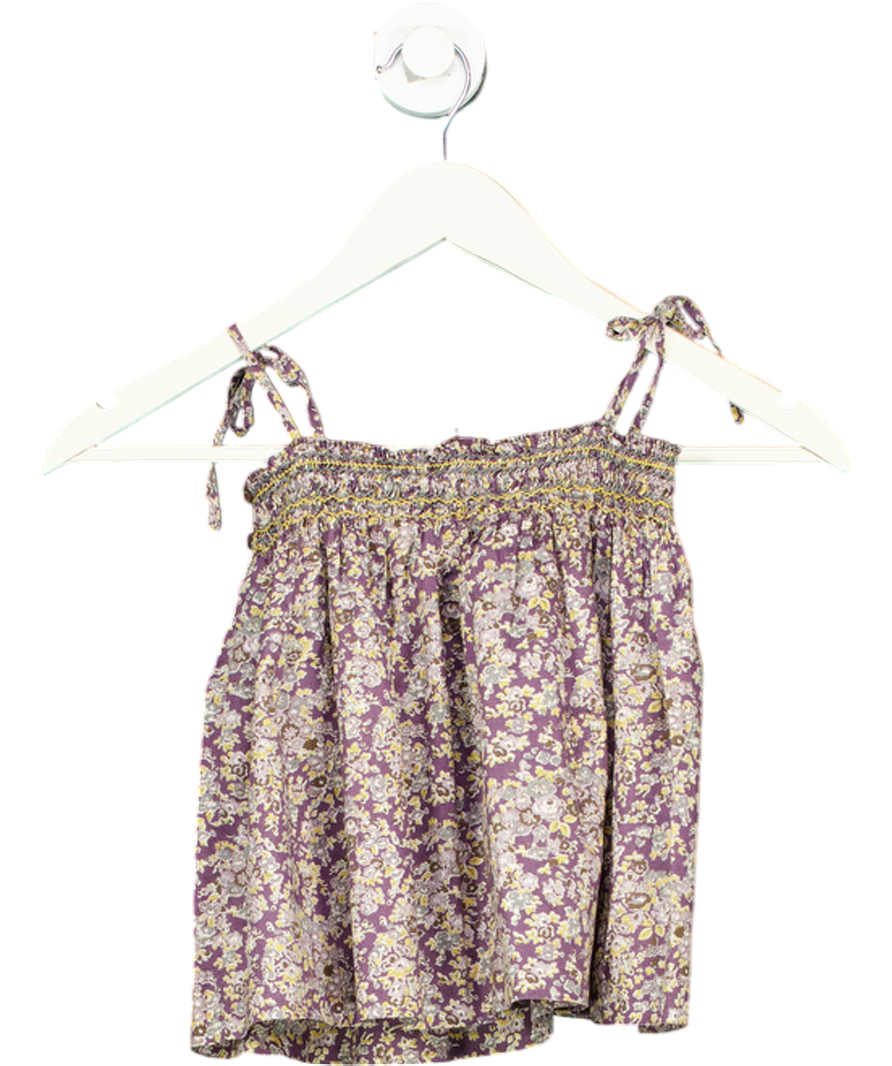 Bonpoint Purple Floral Cotton Dress 9-12 Months