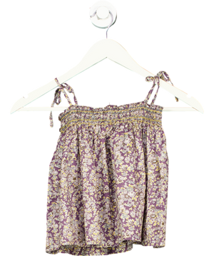 Bonpoint Purple Floral Cotton Dress 9-12 Months