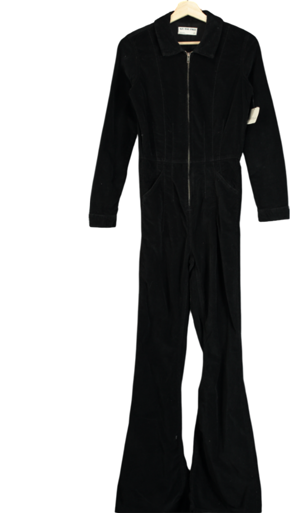 We The Free Black Jayde Cord Flare Jumpsuit UK 6