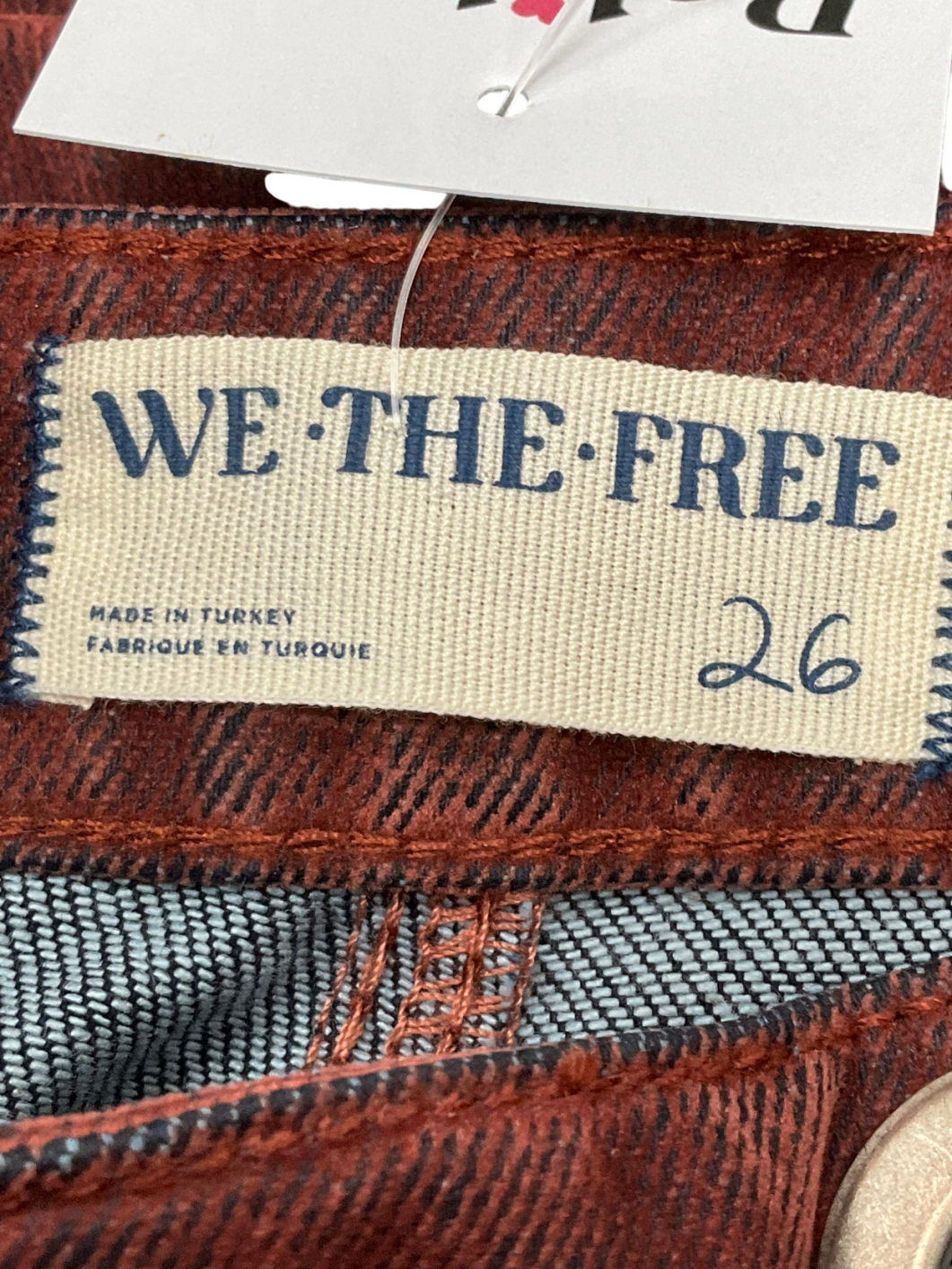 We The Free Red Moxie Pull-on Barrel Jeans W26