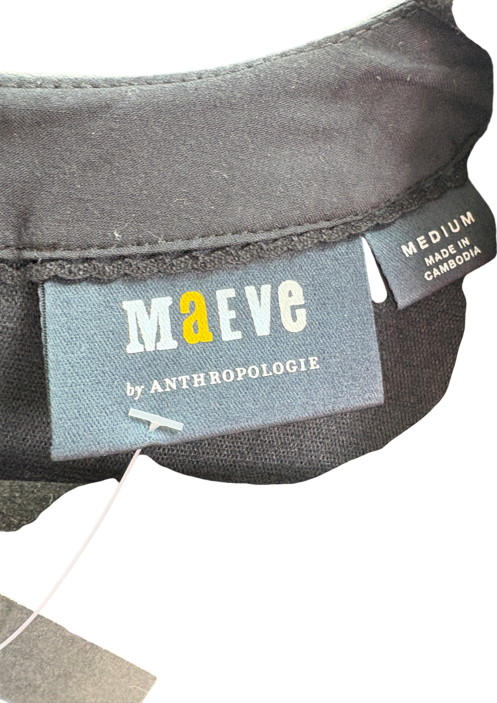 Anthropologie Black Faux Leather Top UK M