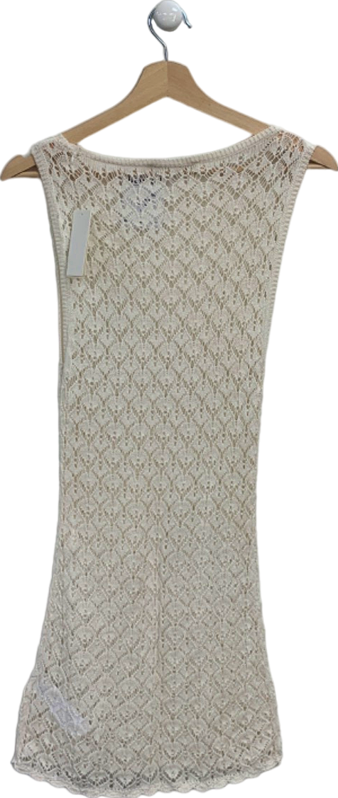 Abercrombie & Fitch White Lace Crochet Sleeveless Top XXS