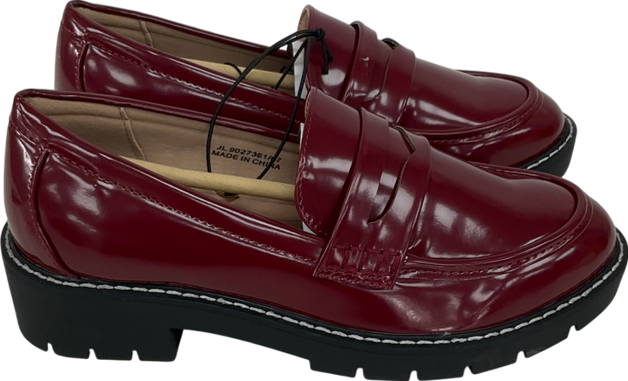 New Look Red Wide Fit Loafers UK 4