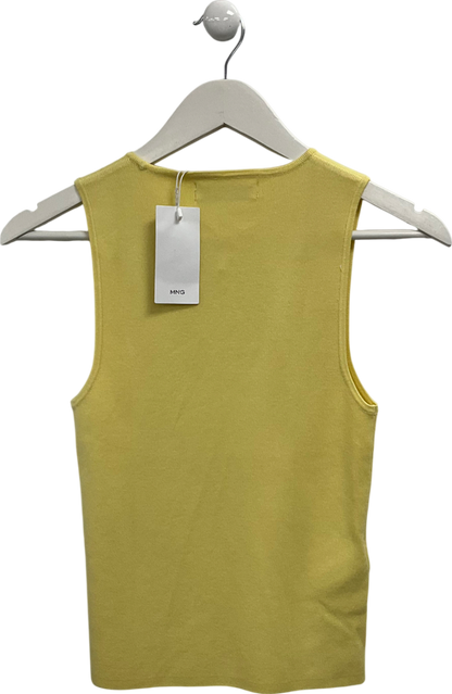 MANGO Yellow Knitted Tank Top UK M