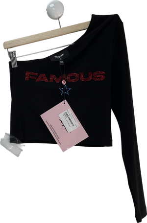 New Girl Order Black One Shoulder Famous Top UK 10