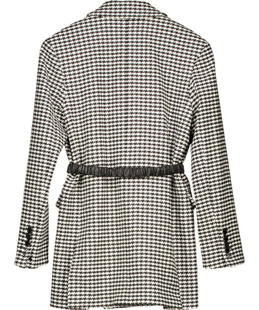 Veronica Beard Black Hutchinson Houndstooth Dickey Jacket UK XS