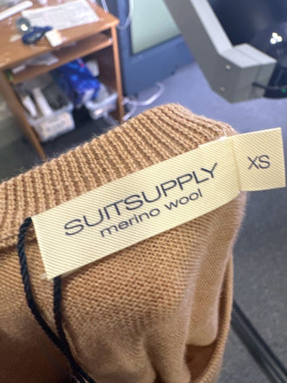 Suitsupply Camel Merino Wool Crew Neck XS