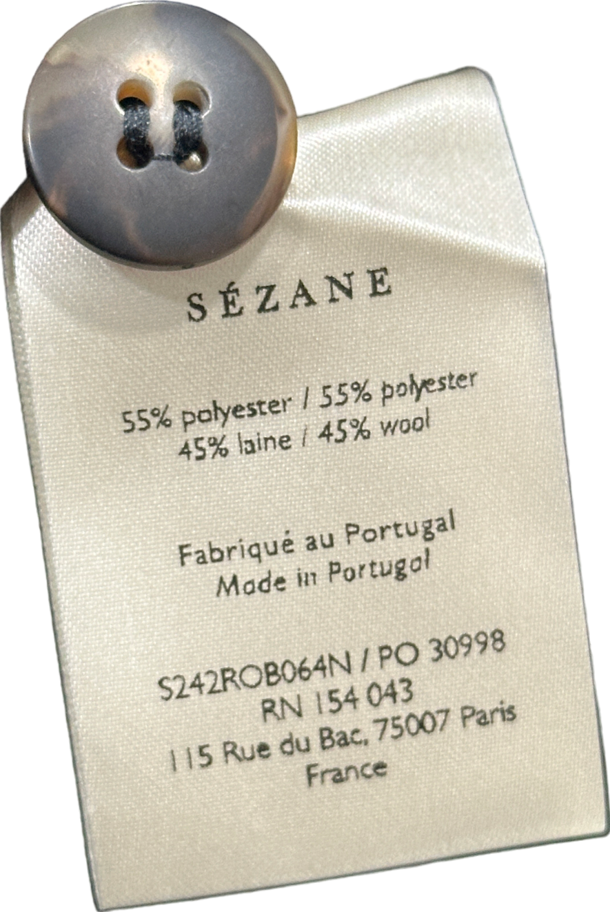 Sézane Black Button-Up Tunic UK 10