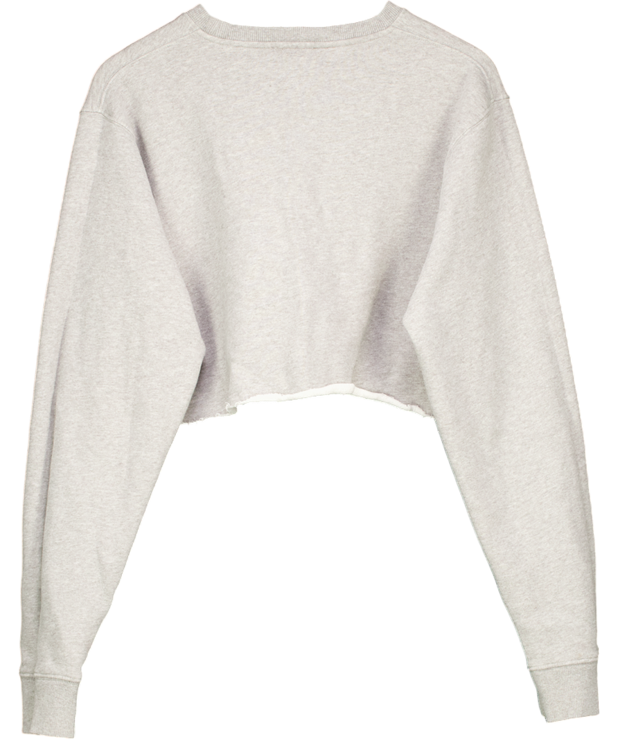 FIORUCCI Grey Ciao Fiorucci Cropped Graphic Sweatshirt UK L