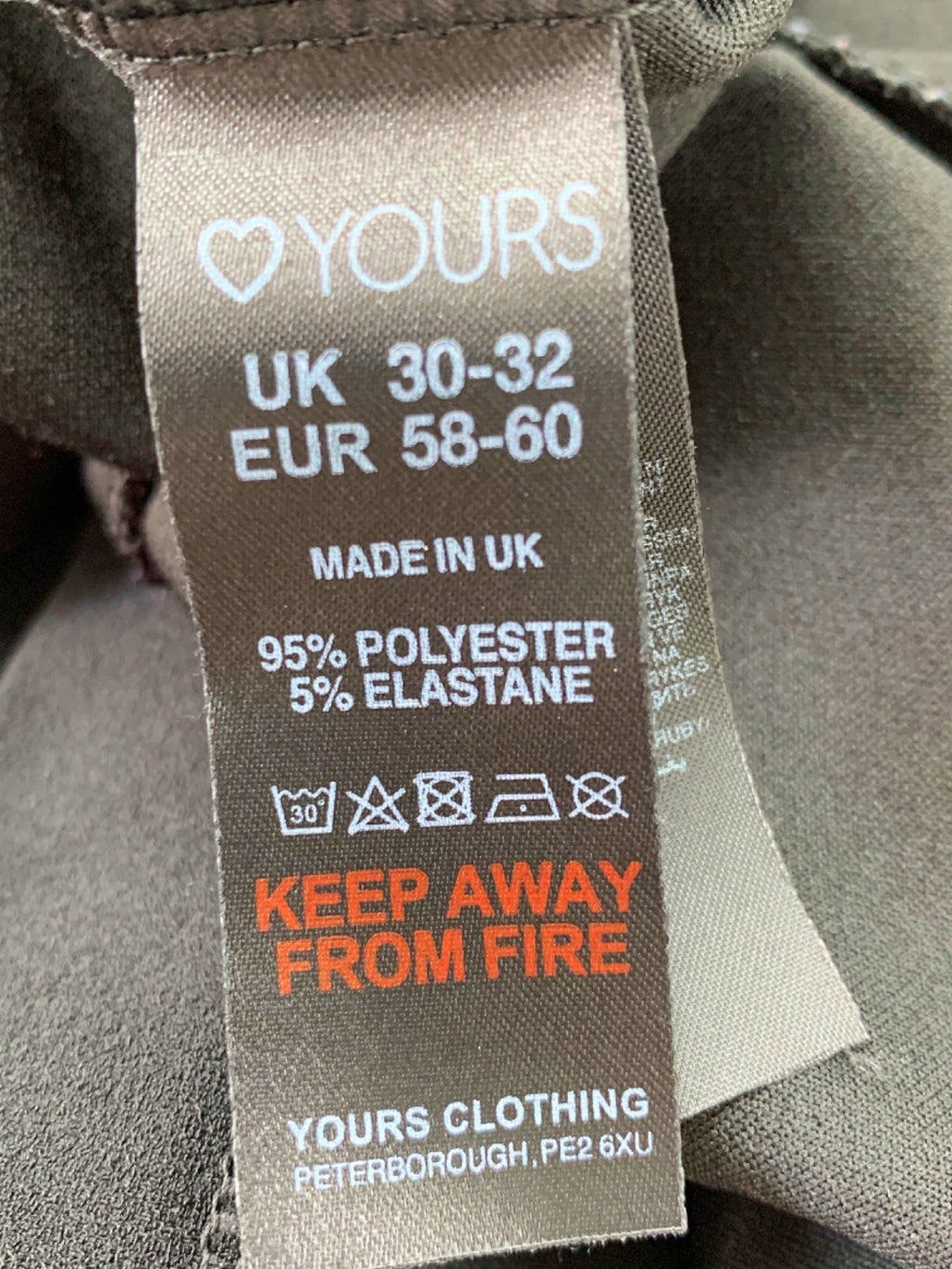 Yours Black Stretch Trousers UK 30-32